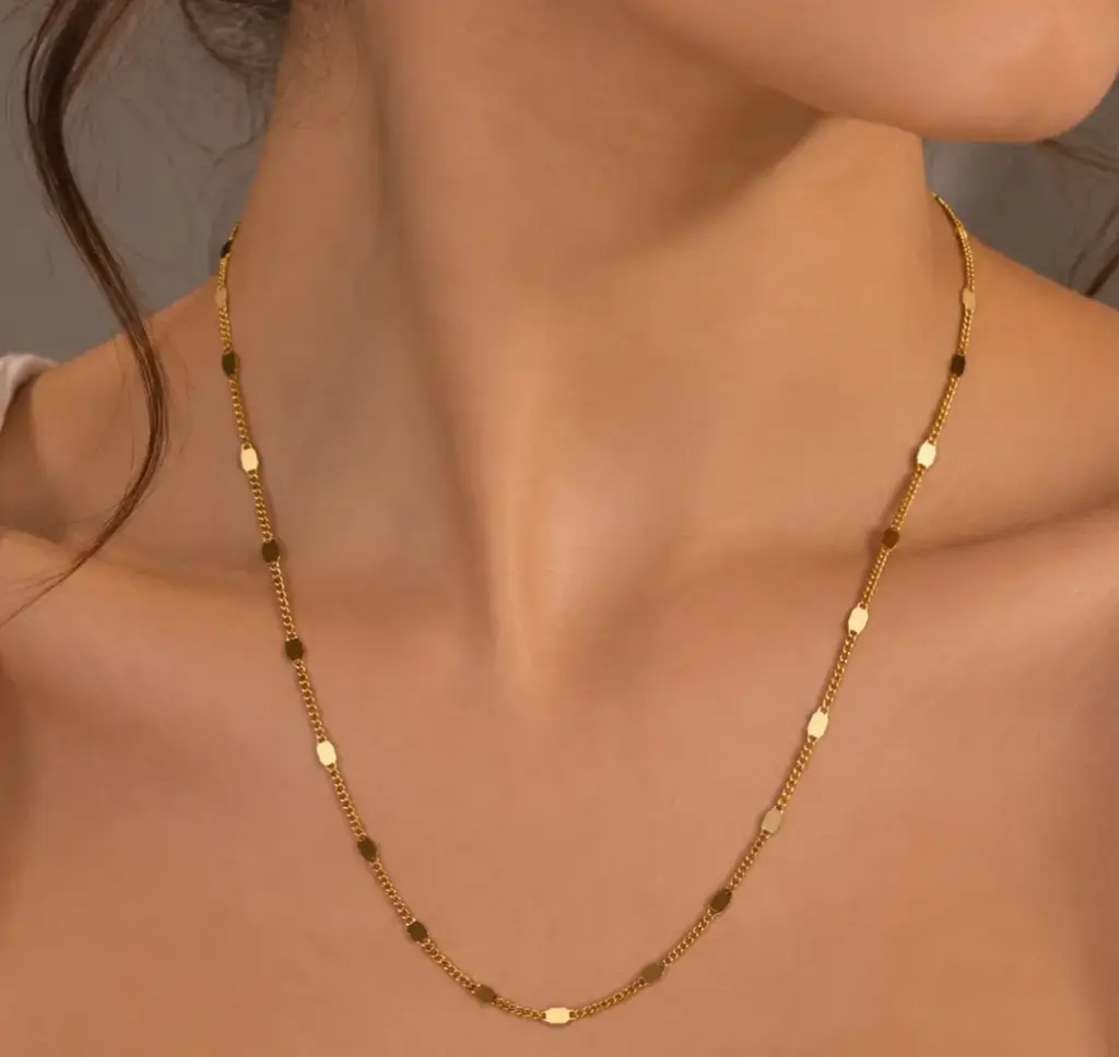 سلسلة فضة إيطالي عيار 925 مطلية بالذهب.