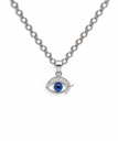 925 sterling silver blue eye pendant with sparkling details.