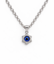925 sterling silver blue eye star pendant with sparkling stones.