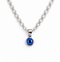 925 sterling silver round blue evil eye pendant.