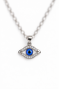 925 sterling silver blue eye pendant with sparkling stones.