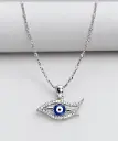 دلاية فضة إيطالي عيار 925 بتصميم عين زرقاء أنيق.
