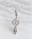 Italian 925 sterling silver snake pendant.