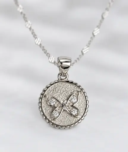 [PEN-001] Italian 925 sterling silver butterfly pendant.