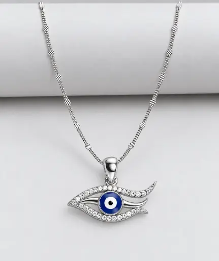 [PEN-002] Italian 925 sterling silver blue eye pendant.