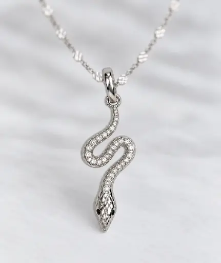 [PEN-003] Italian 925 sterling silver snake pendant.